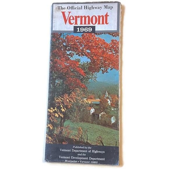 Vermont Official State Map 1969 Published VT Department of Highways Montpelier - Picture 3 of 4